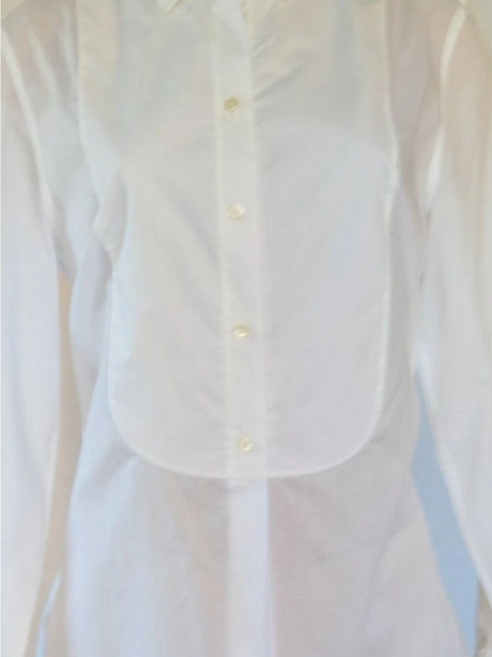 STELLA MCCARTENEY WHITE  100% COTTON CHEST ACCENT COLLAR  Shirt Size EU 42  US 8